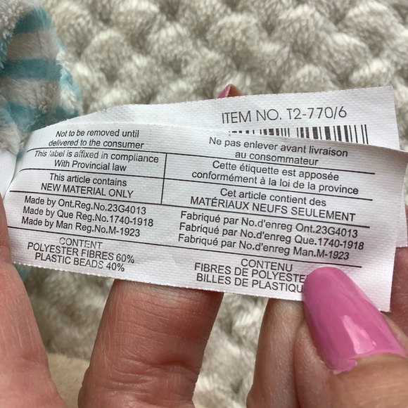 Loblaws Plush Long Leg Bunny Rabbit Striped Outfit with Slippers Stuffed Animal - Picture 10 of 12